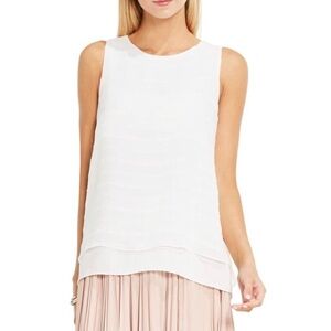 Vince Camuto Embroidered Double Layer Blouse